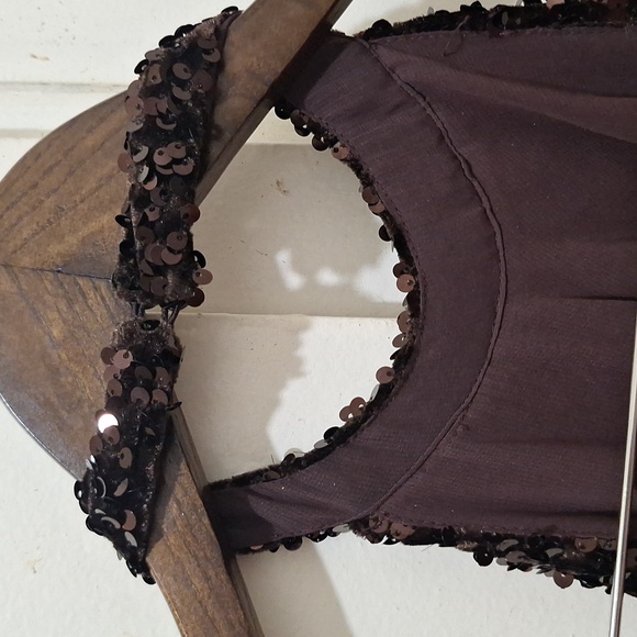 NWT ZARA SEQUIN MINI DRESS OPEN BACK BROWN FESTIVE COLLECTION - Picture 5 of 9